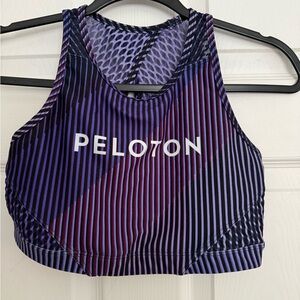 Peloton x WITH | Black and Purple Striped Sports Bra